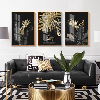 【New Arrivals】Frameless paintingsFashionable gold leaf decoration Nordic canvas painting oil painting decoration（Frameless）