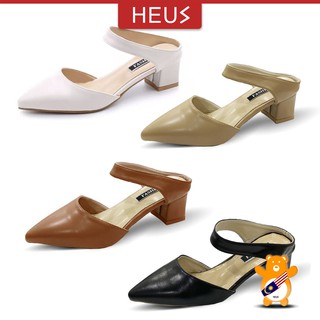 HEUS Ariv Heels with soft good PU Thick material (Ready Stock)