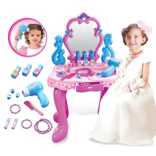 Simulation Family Dressing Table Princess Puzzle Girl Makeup Set Toys Mainan