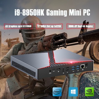 🔥NEW ARRIVAL🔥Qonzo Intel Core I9-8950HK GX01 Mini PC DDR4 8G/16G/32G NVIDIA GTX1650 For Pugb Game/Design/Office Desktop HDMI DP Wifi PC Gamer Mini Gaming Computer