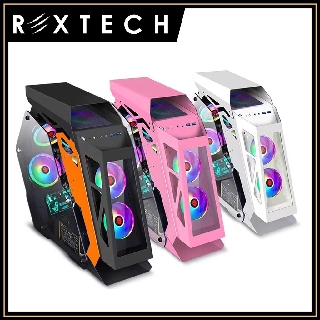 Rextech Calvary M-atx Gaming PC RGB Tempered Glass Case with USB 3.0 support [Free 3x Bone X 120 Fans]