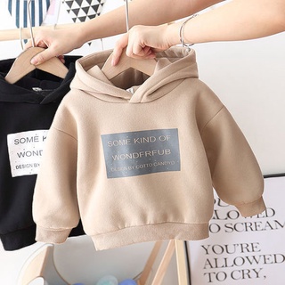 hoddie kids Boys and Girls Sweater Fleece Padded2021Autumn and Winter Clothing Korean Style Children's Keep Baby Warm Top Pullover Hooded Jacket