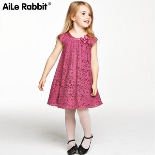 AiLe Rabbit Summer Style Lace Girls Dress Baby Girls Casual Dresses Children's