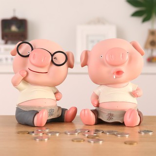Cartoon Piggy Sitting Vinyl Piggy Bank Children Gift Piggy Bank