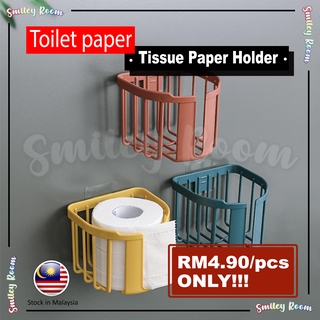[Ready Stock] Wall-Mounted Non-Drilling Toilet Paper/Tissue Paper Holder 免打孔厕纸/纸巾置物架 Rak Tisu
