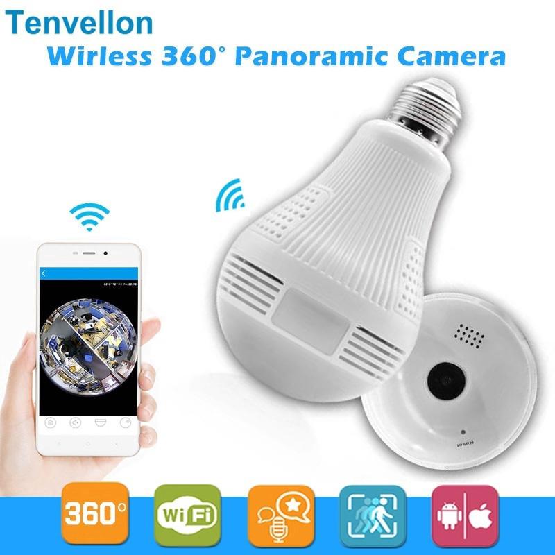 360 Degree Wireless IP Camera Bulb Light FishEye Smart Home CCTV Camera