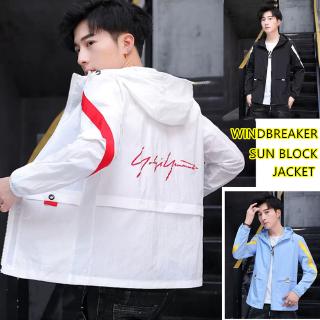 Free Shipping Men's Ultra-Light Thin Windbreaker Jackets Sun Block Hoodies Jakit Kot