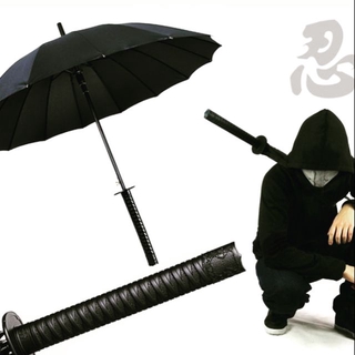 (PREORDER) Payung Pedang Samurai Amine Japanese Umbrella Katana Black