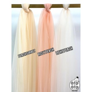 *PER METER* French Soft Tulle High Quality Peach (1)