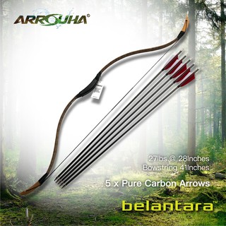 Rentas Belantara Traditional Archery Bow Package 27Lbs Compact Bow 41 Inches by Arrouha