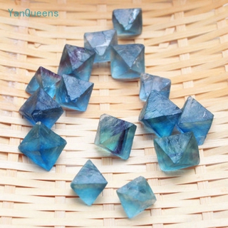 Beauty Natural Fluorite Single Crystal Blue Green Fluorite Octahedron Raw Stone (1)