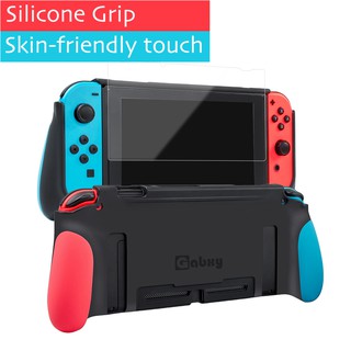 Protective Case for Nintendo Switch , Dockable Cover Case Grip Cover in Silicone with Anti-Scratch & Shock-Absorption