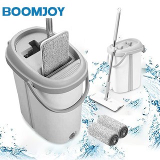 BOOMJOY 2 In 1 Self-Wash & Squeeze Dry Flat Mop