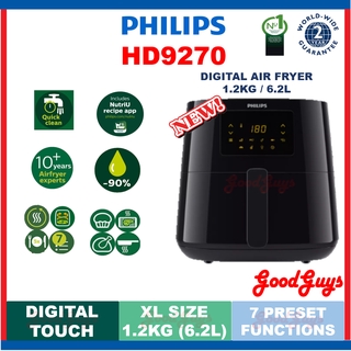 PHILIPS HD9270 XL DIGITAL AIR FRYER 1.2KG / 6.2L / RAPID AIR TECHNOLOGY / 7 PRESET FUNCTIONS / KEEP WARM FUNCTION