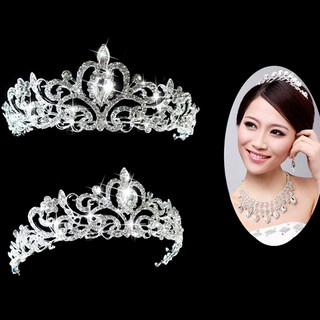 Women's Wedding Bridal Princess Rhinestone Prom Hair Tiara Crown Veil Headband