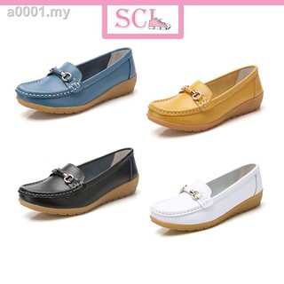 [Ready Stock][4 Color]Women's Loafers Lightweight Comfortable Cow Leather Flat Driving Shoes