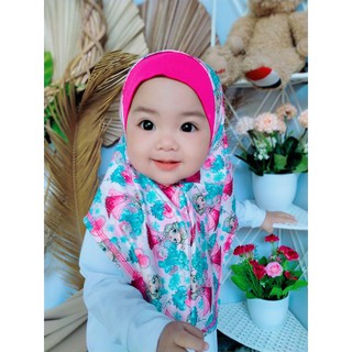 [LOCKDOWNSALE] 👧 Hamraa' Baby Hijab ❤️ Tudung Syria Budak Printed Flower & Frozen Instant Sarung Jersey Ironless ❤