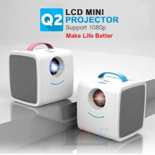 Mini Q2 Pico Projector Creative Home Multimedia Projector for 1080P Home Theater with HDMI USB TF Integrated
