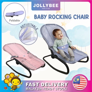 [READY STOCK] JOLLYBEE Baby Rocker Bouncer Chair Foldable Adjustable Rocking Chair Infant-to-Toddler Buaian Lantai Bayi