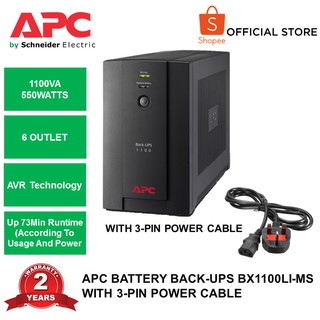 APC 1100VA UPS Battery Backup BX1100LI-MS [Free Malaysia 3 Pin Power Cord]