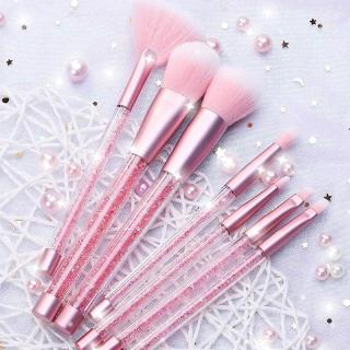 7 Pcs/ Set Pink Quicksand Glitter Fantasy Makeup Brush Set