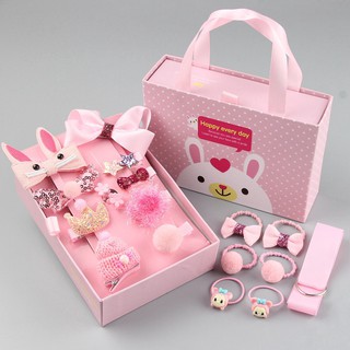 18 Piece Kids Baby Hair Accessories Princess Girls Hair Clip Pin Multi-style Headwear Hairband Lovely Gift Box