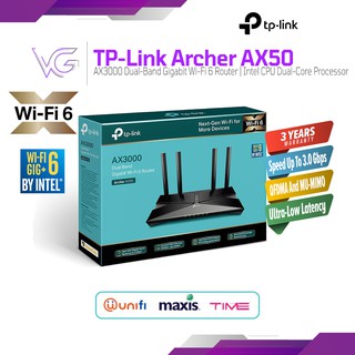 [⚡READY STOCK⚡] TP-Link Archer AX50 - AX3000 Dual Band Gigabit Wi-Fi 6 Router