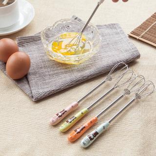 Ceramic Handle Stainless Steel Kitchen Tools Cute Cartoon Manual Egg Beaters (1)