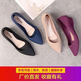 Ready stock Korean version of the summer new adult shallow rain boots women non-slip shoes anti-fruit jelly rubber shoes