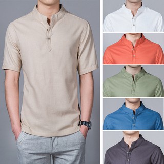 2022 Men's Summer Short-sleeved Solid Color Cotton T-shirt Polo Shirt Plus M-5XL