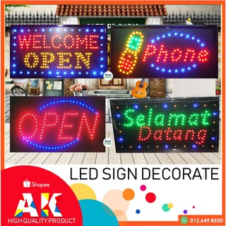 Led Sign - Welcome Open / Selamat Datang /Phone / Open sign board With Animation