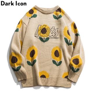 🔥12.12 Hot🔥Dark Icon Sunflower Sweater Women Men 2019 Autumn Fashion Long Sleeve Knitted Pullover High Quality