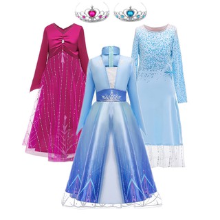 Frozen 2 Elsa Dress Teenager Girls Clothing Anna Princess Set Christmas Gift Cosplay Costumes Birthday Party Dress