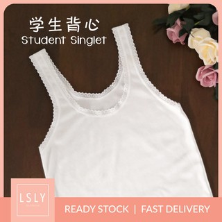 LSLY (BACK TO SCHOOL) White inner singlet for student kid teenagers young girl / Singlet Budak perempuan / 女孩学生白色背心发育期