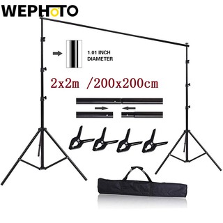 【2 X 2m】200cmx200cm or 6ft x 6ft Backdrops Stand Photography Studio Heavy Duty Background Stand Kit with Carry Bag
