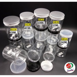 (1PCS) Plastic Jar Pet Jar With Cover [242ml /322ml /428ml /481ml /630ml]