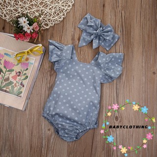 YBL-Newborn Baby Girls Polka Dot Clothes Bodysuit Romper Jumpsuit Sunsuit