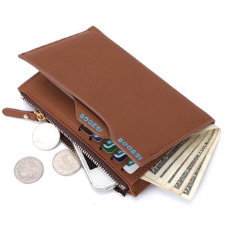 IN STOCK Genuine Leather Men Short Zipper Wallet Pouch Coin Purse