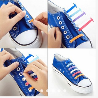 💖1 Set/16pcs Novelty No Tie Shoelaces Elastic Silicone Shoe Lace