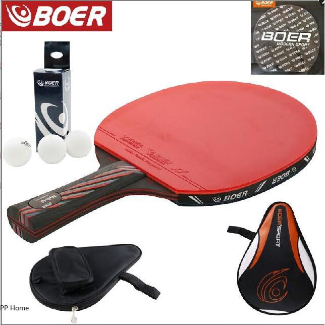Carbon bat table tennis racket with rubber PingPong Paddle with balls and Cover