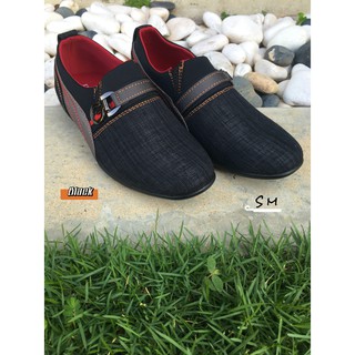[Size 32-39]Unisex moccasin children boy buckle design outer wear comfort slip on close pointed flat court shoe