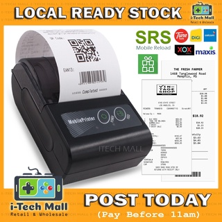 【Hot Stock】!!PROMO!! Bluetooth Thermal Receipt Printer 58mm SRS 69Topup Payhere POS Restaurant Barcode Label Printing