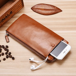 Man Wallet Pu Leather Male Card Holder Phone Pocket Purse Long Hasp Wallet Black