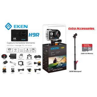 EKEN H9R Starter Bundle Black2017 Edition Wifi Action Cam + Remote