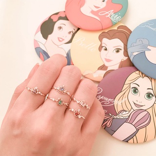 Korean Fashion Adjustable Crown Ring Disney Princess Ring Cincin 925 Silver Open Crown Ring Girl Fairy Princess Ring