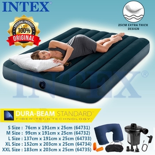 [[LOWEST PRICE ]] INTEX Original 5 Sizes Midnight Green 25cm Extra Thick Inflatable Air Bed Air Mattress Tilam Angin 充气床