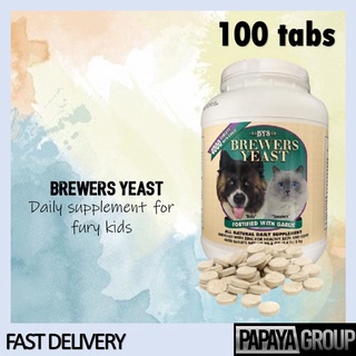 (REPACK) BYS Brewers Yeast For Cat & Dog100pcs -Vitamin Bulu, Vitamin Viral Terbaik Utk Kucing / Pet Supplements