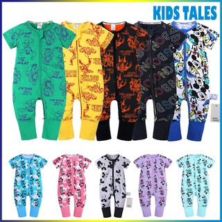 Kids Tales Newborn Infat Toddler Sleepsuit Pajama Baby Boys Girls Cotton Graphic Zipper Romper Long Sleeve 0-3 Years