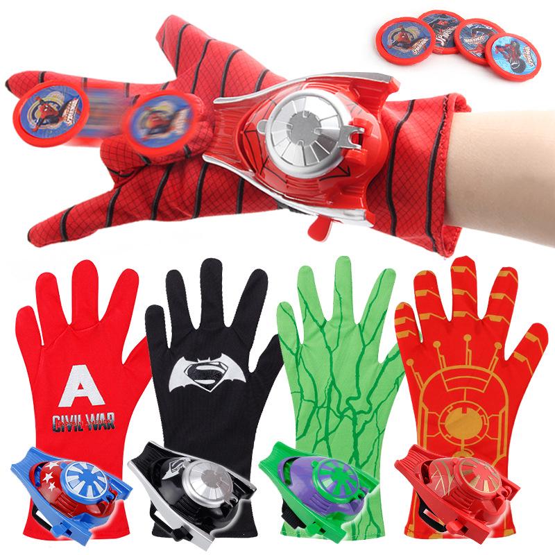 Boys Toys Super Heroes Glove Launcher Props Spiderman Hulk Iron man Cosplay Cool Gift Glove Launcher for Kid