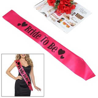 SUN22 Hot Pink 'Bride To Be' Lettering Sash Shoulder Strap Accessory For He